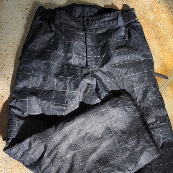 Helix | Gray Checkered Snowboarding Skiing Insulated Pants Size M - Picture 1 of 13